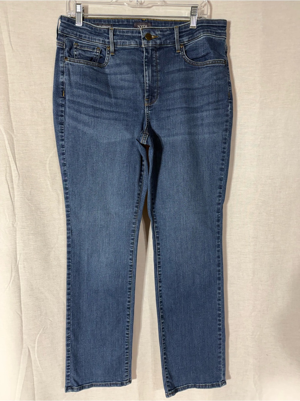 NYDJ Marilyn women’s Classic Medium Wash Straight-Leg Women's Jeans Sz 12P